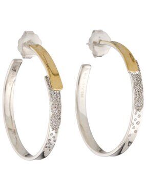 IPPOLITA DIAMOND 0.50CTW PAVÉ OVERLAP MEDIUM HOOP EARRINGS
